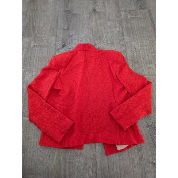 Sandro Paris Blazer Red Textured Open Front Blazer Jacket Size 40 - Picture 7 of 8